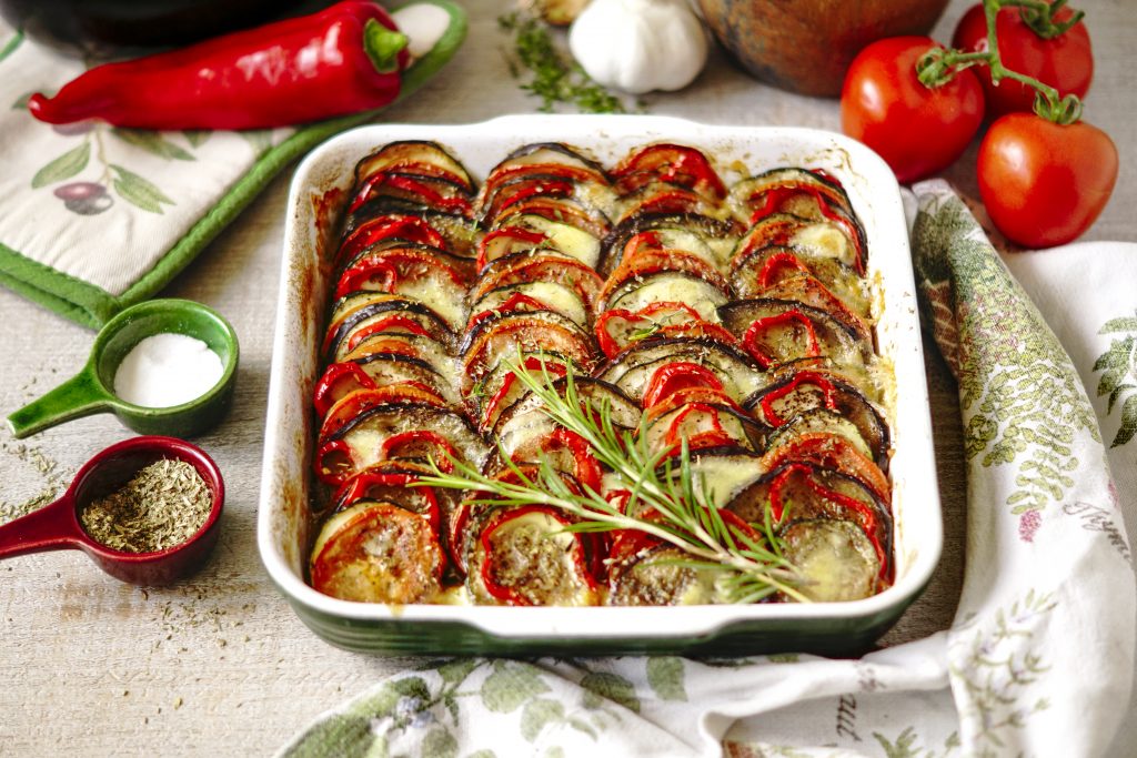 Ratatouille-Gemüse mit Mozzarella